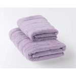Комплект полотенец 2 шт (50х90+70х130) Ecotex "Авеню", сиреневый, хлопок 100%
