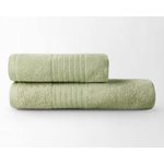 Комплект полотенец 2 шт (50х90+70х140) Ecotex "Релакс", оливковый, хлопок 100%