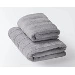 Комплект полотенец 2 шт (50х90+70х130) Ecotex "Авеню", серый, хлопок 100%