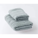 Комплект полотенец 2 шт (50х90+70х130) Ecotex "Авеню", светло-серый, хлопок 100%