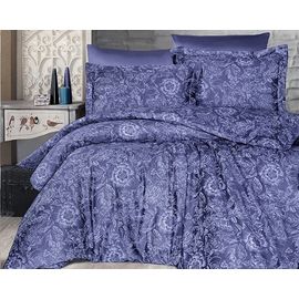 Комплект белья First Choice, Сатин, Евро, "Advina Indigo" наволочки 50х70 - 2 шт, 70х70 - 2шт.