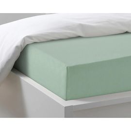 Простыня на резинке Ecotex 180х200х25 трикотаж, оливковая