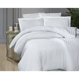 Комплект белья First Choice, Сатин, Семейный, "Broad line white" наволочки 50х70 - 2 шт, 70х70 - 2шт