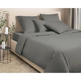 Пододеяльник Ecotex "Моноспейс" 145х215, Сатин, антрацит