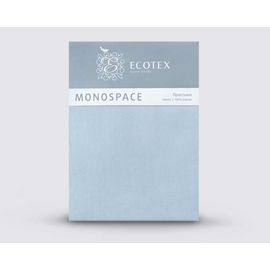 Простыня Ecotex "Моноспейс" 150х215, Сатин, серо-голубая