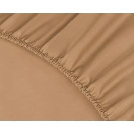 Простыня на резинке Ecotex "Моноспейс" 160х200х23, Сатин, мокко