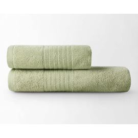 Комплект полотенец 2 шт (50х90+70х140) Ecotex "Релакс", оливковый, хлопок 100%