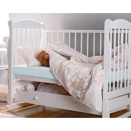 Простыня на резинке Ecotex 60х120х20, детская, трикотаж, голубая