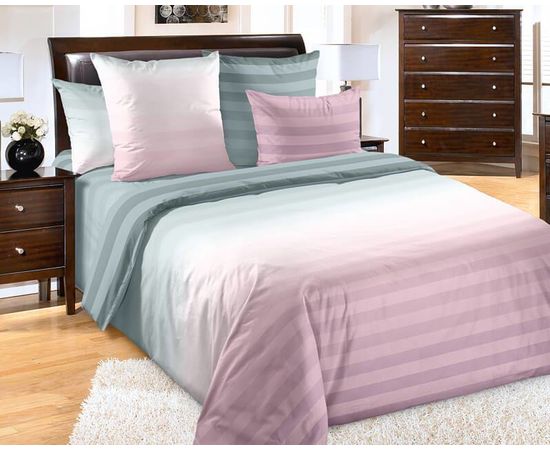 Комплект белья Тексдизайн, Перкаль, 1,5-спальный, "Туманное утро розовый", наволочки 70х70 см 2 шт.