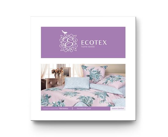 Комплект белья Ecotex, Сатин, 1,5-спальный, "Английская роза" наволочки 70х70 - 2шт.