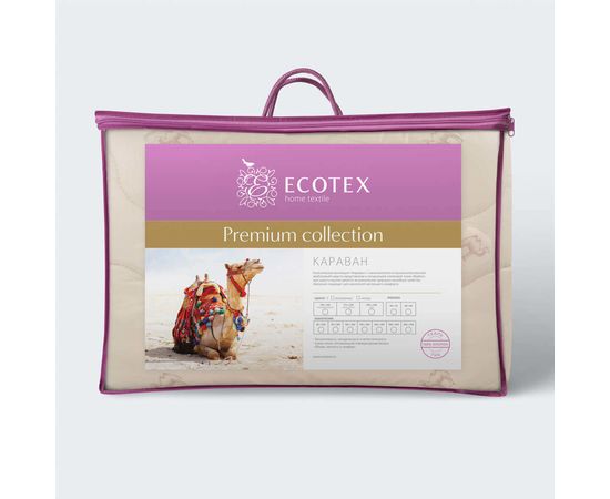 Одеяло Ecotex "Караван" облегченное 140х205, наполнитель: шерсть верблюжья, чехол: тик