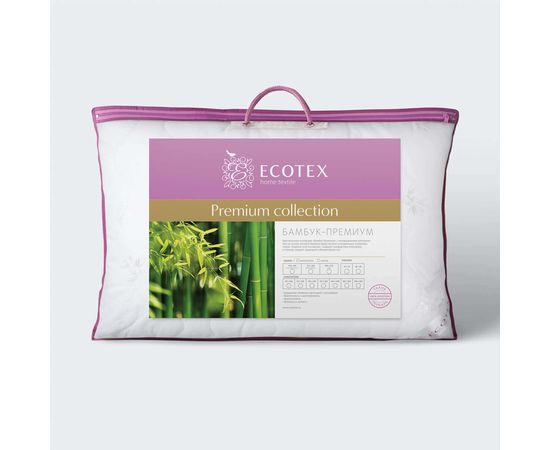 Подушка Ecotex "Бамбук Премиум" 50х70, наполнитель: волокно на основе бамбука, чехол: перкаль
