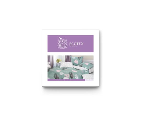 Комплект белья Ecotex, Сатин, 2,0-спальный, "Коломбина" простыня на резинке 160х200, наволочки 4 шт.