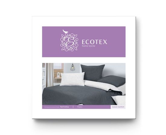 Комплект белья Ecotex, Сатин, 1,5-спальный, "Корса" наволочки 70х70 - 2шт.