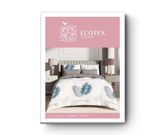 Комплект белья Ecotex, Сатин, Евро, "Вестерн" простыня на резинке 160х200, наволочки 4 шт.