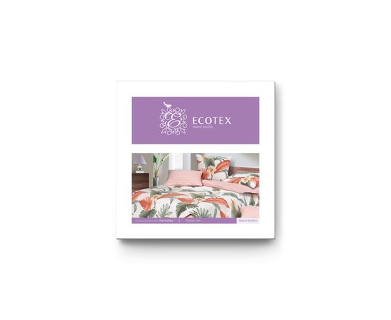 Комплект белья Ecotex, Сатин, 2,0-спальный, "Пуансетти" простыня на резинке 160х200, наволочки 4 шт.