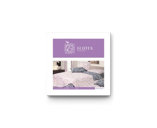 Комплект белья Ecotex, Сатин, 2,0-спальный, "Солярис" простыня на резинке 160х200, наволочки 4 шт.