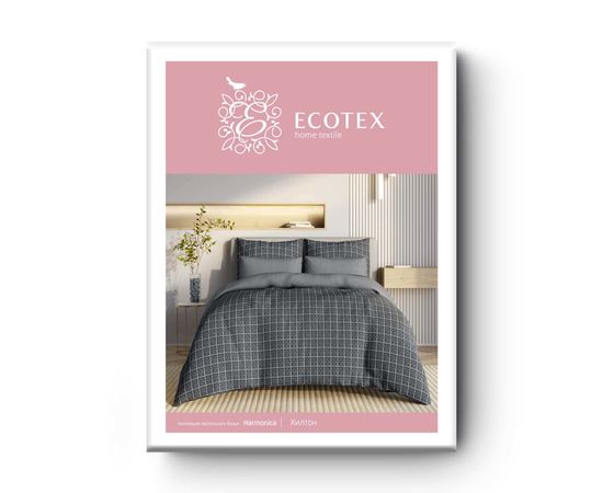Комплект белья Ecotex, Сатин, 2,0-спальный, "Хилтон" простыня на резинке 160х200, наволочки 4 шт.