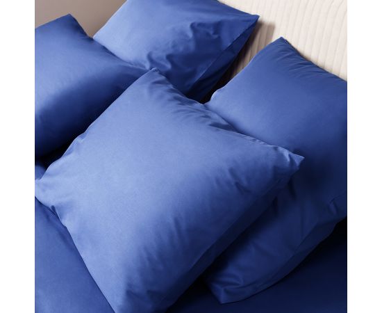 Комплект белья Ecotex, Сатин, 2,0-спальный, "Моноспейс" темно-синий, наволочки 50х70-2 шт, 70х70-2шт