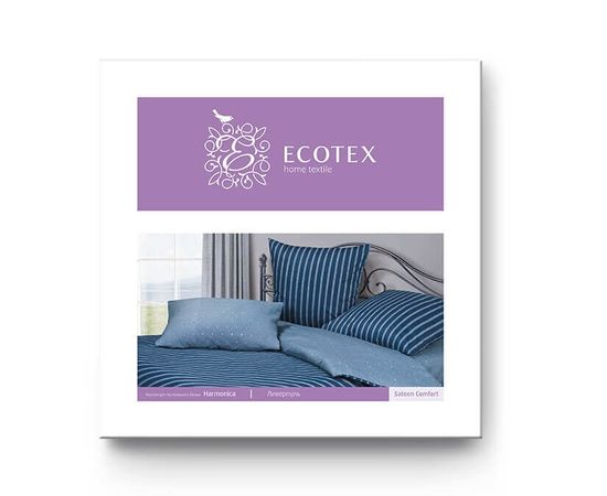 Комплект белья Ecotex, Сатин, Евро, "Ливерпуль" простыня на резинке 160х200, наволочки 4 шт.