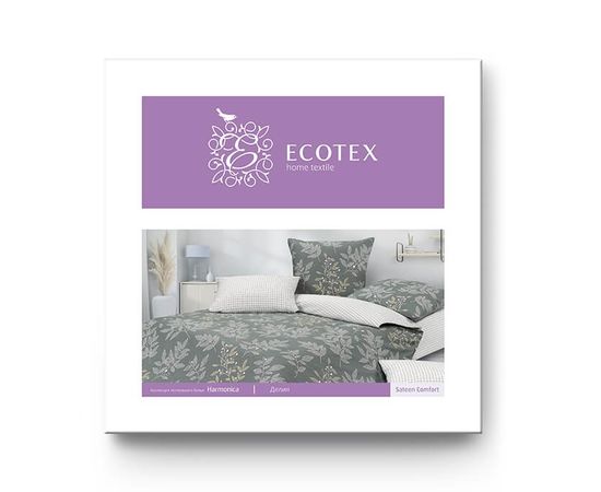Комплект белья Ecotex, Сатин, 1,5-спальный, "Делия" наволочки 70х70 - 2шт.