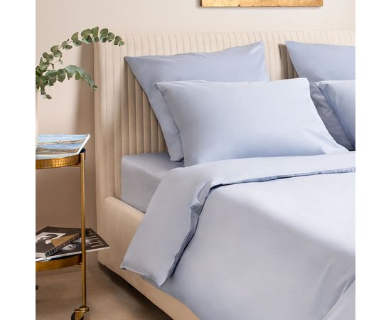 Комплект белья Ecotex, Сатин 1,5-спальный, "Моноспейс" серо-голубой, наволочки 70х70 - 2шт