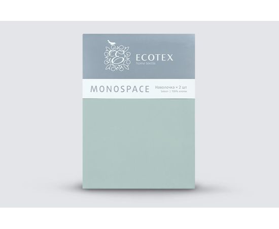Наволочки Ecotex "Моноспейс", Сатин, 70х70 комплект 2шт, нежно-голубой