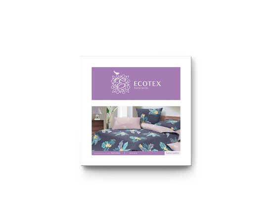 Комплект белья Ecotex, Сатин, 2,0-спальный, "Аванж" простыня на резинке 160х200, наволочки 4 шт.