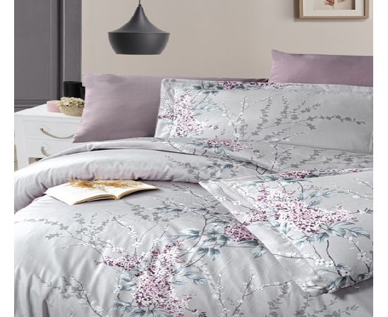 Комплект белья First Choice, Сатин, Евро, "Wisteria Lilac" наволочки 50х70 - 2 шт, 70х70 - 2шт.