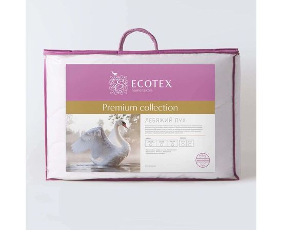 Одеяло Ecotex "Лебяжий пух Премиум" 140х205, наполнитель: микроволокно DownFill, чехол: тик