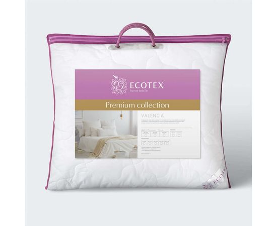 Подушка Ecotex "Валенсия" 68х68, наполнитель: силиконизированное волокно Fiber, чехол: поликоттон