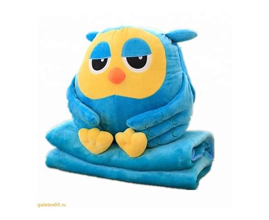 Игрушка-подушка 7я "Совушка" с пледом 120х160, микрофибра, арт. 1390885