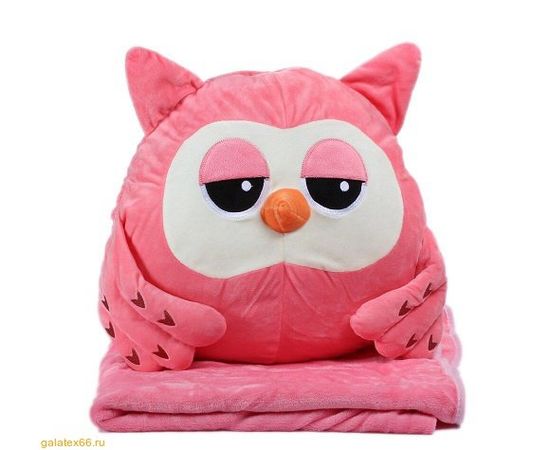 Игрушка-подушка 7я "Совушка" с пледом 120х160, микрофибра, арт. 1390885