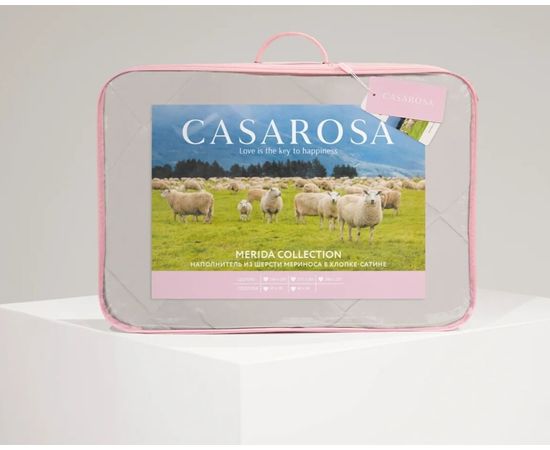 Одеяло Ecotex Casarosa "Мерида" 172х205, наполнитель: шерсть мериноса, чехол: сатин