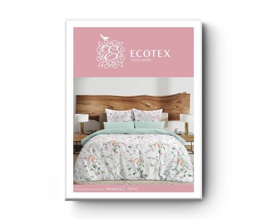 Комплект белья Ecotex, Сатин, 1,5-спальный, "Флоу" наволочки 70х70 - 2шт.