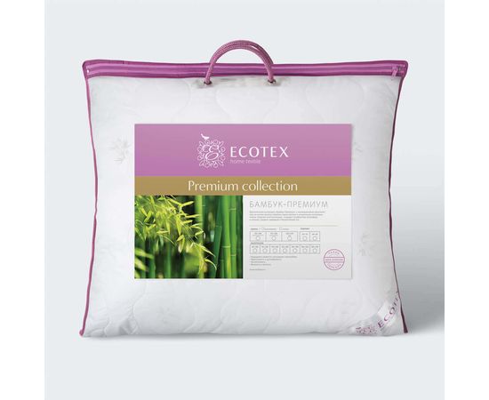 Подушка Ecotex "Бамбук Премиум" 70х70, наполнитель: волокно на основе бамбука, чехол: перкаль