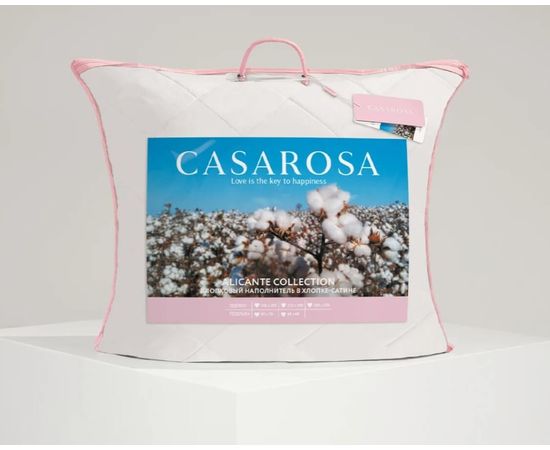 Подушка Ecotex Casarosa "Аликанте" 70х70, наполнитель: хлопковое волокно, чехол: сатин