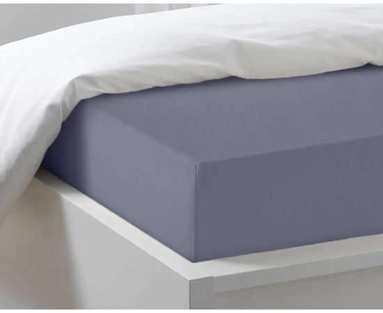 Простыня на резинке Ecotex 180х200х25, трикотаж, графит