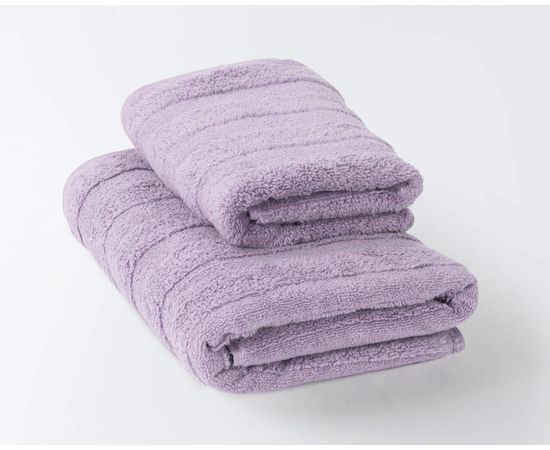 Комплект полотенец 2 шт (50х90+70х130) Ecotex "Авеню", сиреневый, хлопок 100%