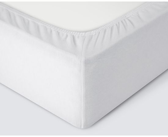 Простыня на резинке Ecotex 180х200х25 трикотаж, белая