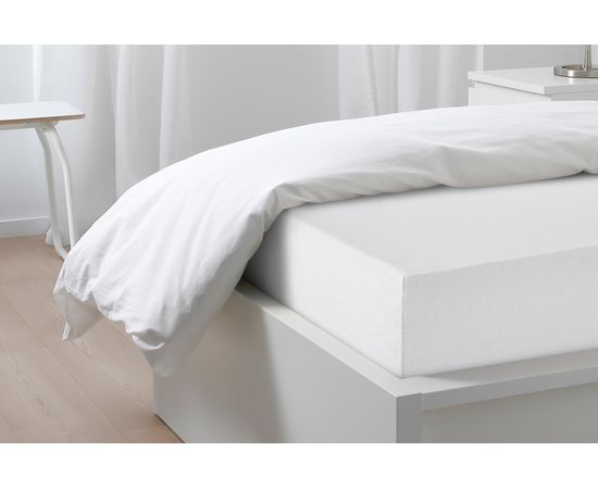 Простыня на резинке Ecotex 180х200х25 трикотаж, белая