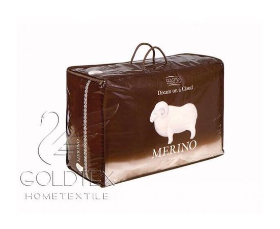 Одеяло Goldtex "Меринос" тёплое 140х205, наполнитель: шерсть мериноса, чехол: тик