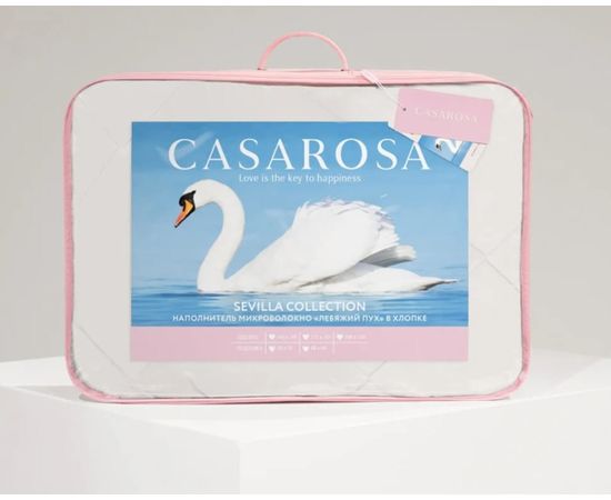 Одеяло Ecotex Casarosa "Sevilla" 172х205, наполнитель: микроволокно "Лебяжий пух", чехол: тик