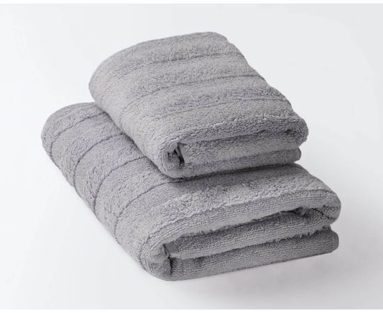Комплект полотенец 2 шт (50х90+70х130) Ecotex "Авеню", серый, хлопок 100%