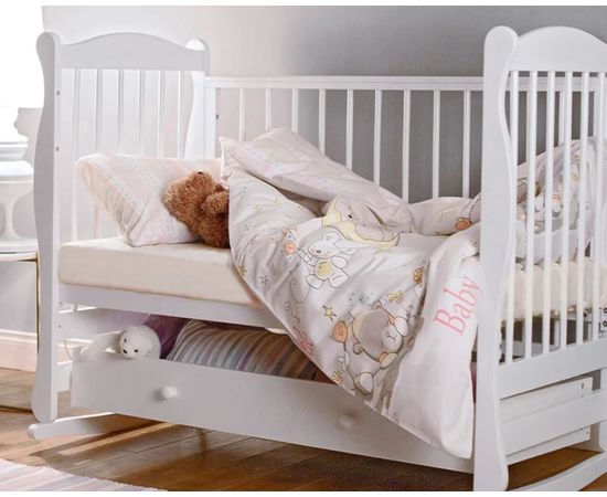 Простыня на резинке Ecotex 60х120х20, детская, трикотаж, чайная роза