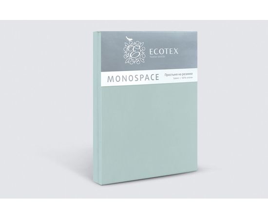 Простыня на резинке Ecotex "Моноспейс" 180х200х23, Сатин, нежно-голубая