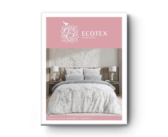 Комплект белья Ecotex, Сатин, 1,5-спальный, "Флорисса" наволочки 70х70 - 2шт.