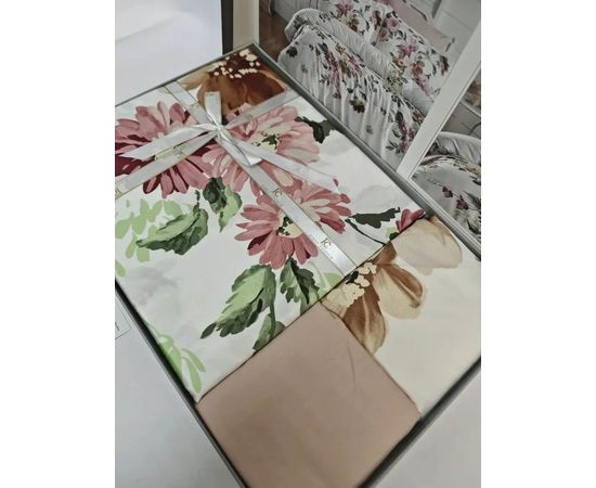 Комплект белья First Choice, Сатин, Евро, "Serra Powder" наволочки 50х70 - 2 шт, 70х70 - 2шт.