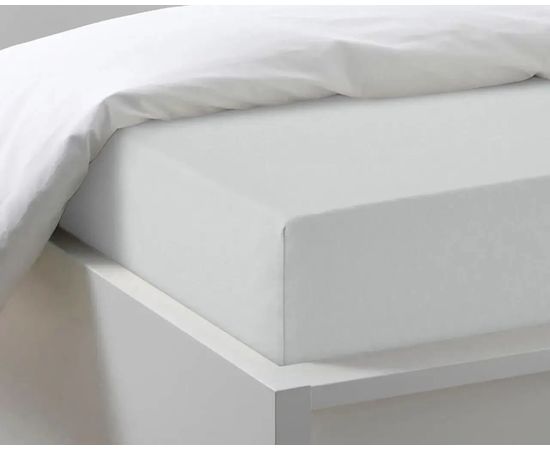 Простыня на резинке Ecotex 90х200х20, трикотаж, серая