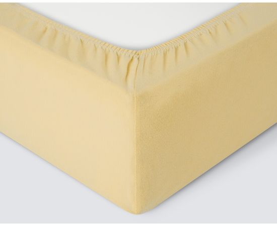 Простыня на резинке Ecotex 140х200х25, трикотаж, бежевая